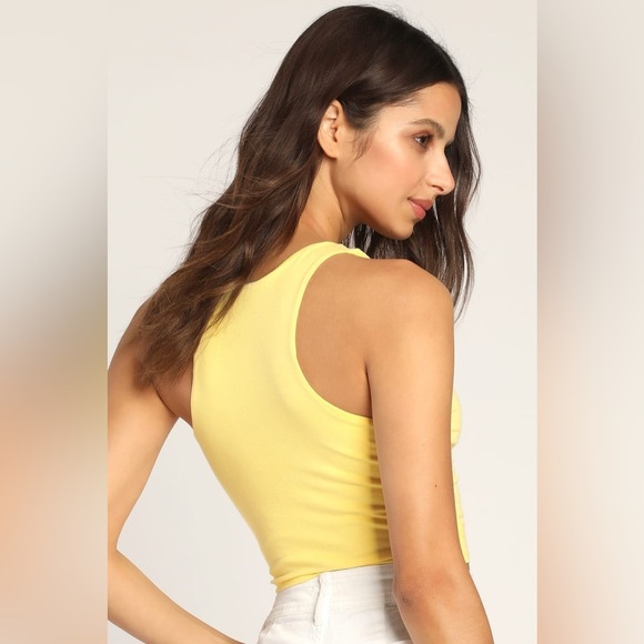 Lulus Feel Like Dancing Yellow Crop Top - Picture 3 of 7